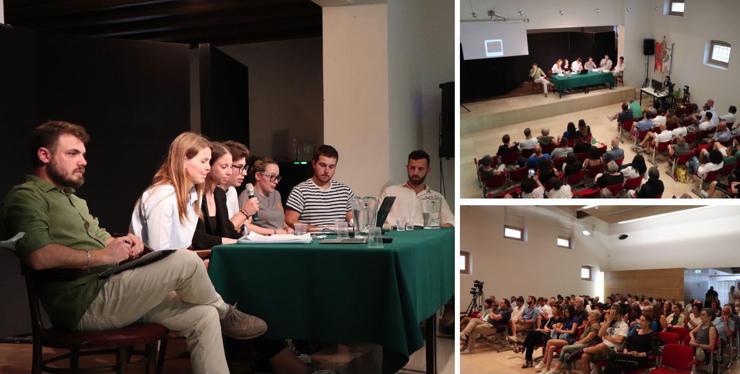 I giovani candidati e il futuro della loro Cormons, Sala civica gremita